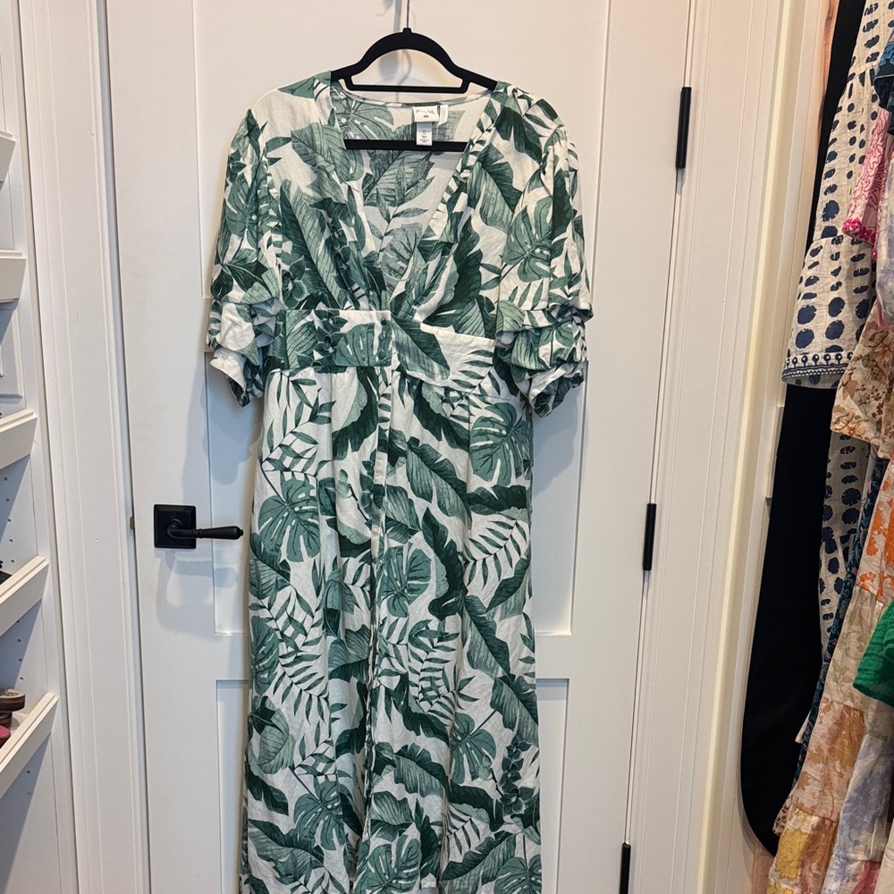 Johanna Ortiz x H&M Tropical Green Leaf Print Maxi Dress - Picture 2 of 4